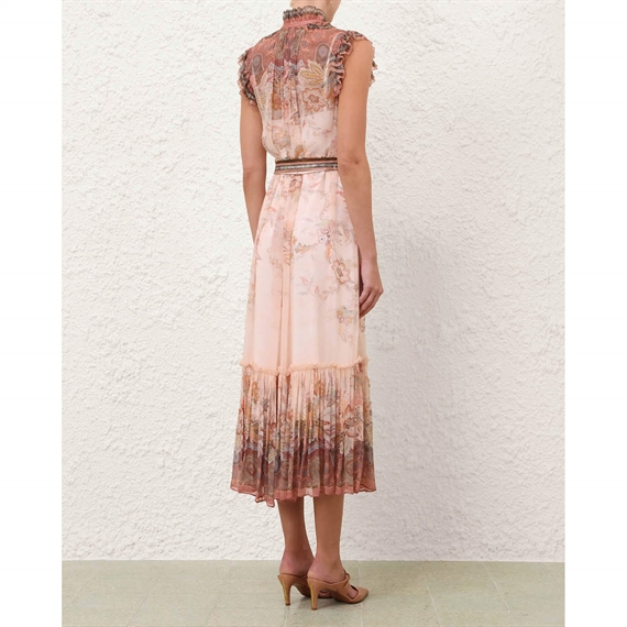 Zimmermann Alchemy Flutter Kjole, Pink Paisley